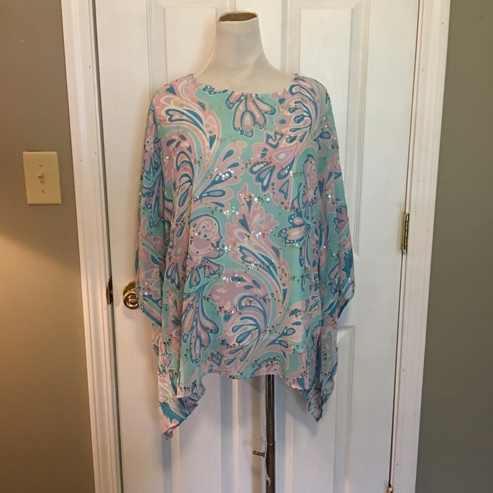 Women's Bob Mackie Wearable Art Pullon Top Sz M Med